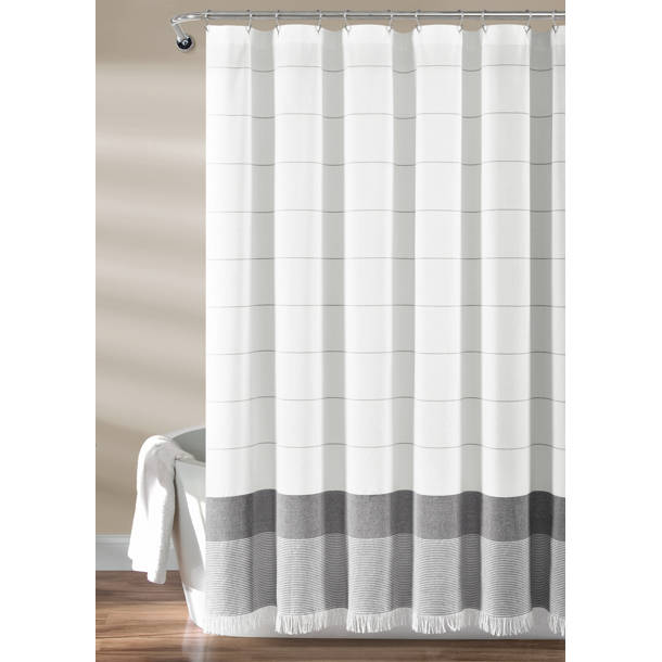 Wrought Studio Campanella 100% Cotton Striped Single Shower Curtain ...